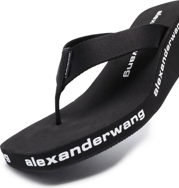 Logo-Print Wedge Flip Flops - Image 2