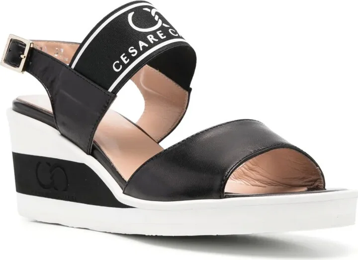 Logo-Print Wedge Sandals - Image 2