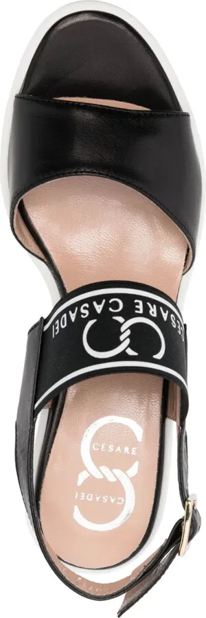 Logo-Print Wedge Sandals - Image 4