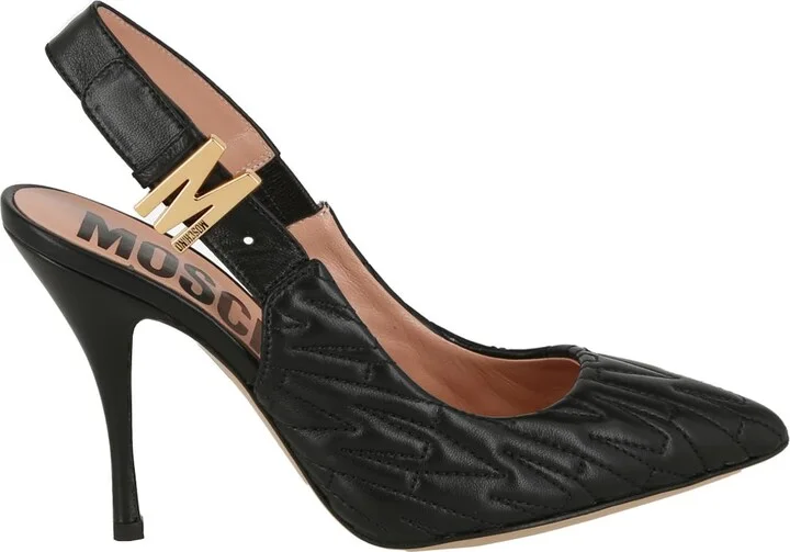 Logo Quilt Leather Slingback Pump - Image 4