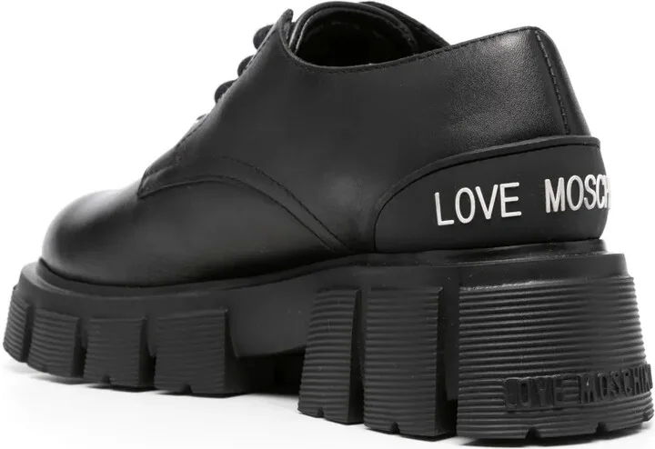 logo-raised detail leather Derby shoes - Image 3