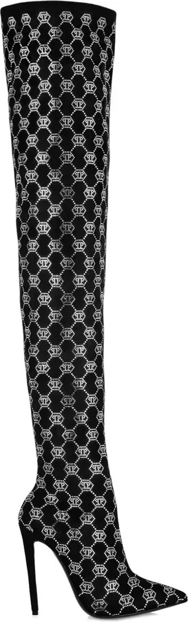 Logo-Rhinestone Boots