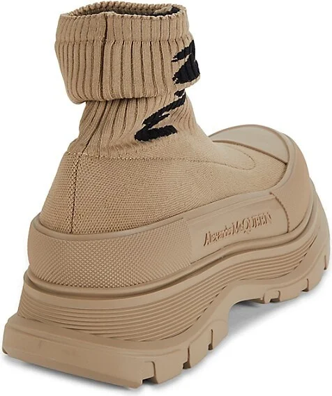 Logo Rib-Knit Sock Boots - Image 3