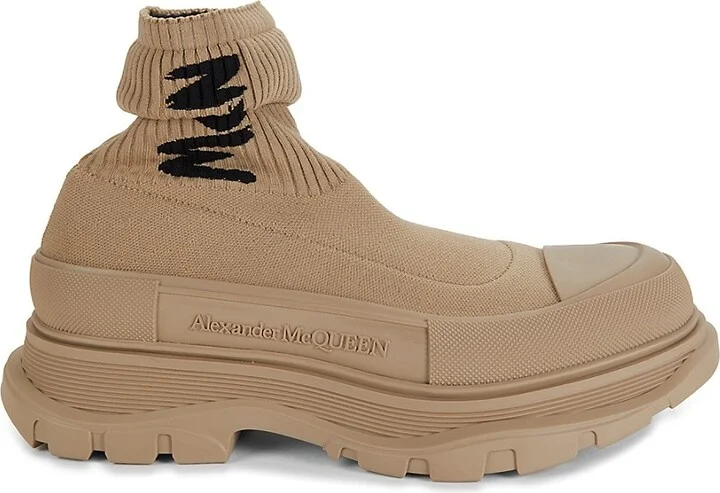 Logo Rib-Knit Sock Boots