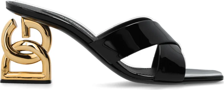 Logo-shaped Heel Slides, , - Black