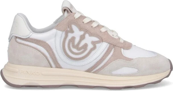Logo Sneakers - Beige Suede/White Nylon