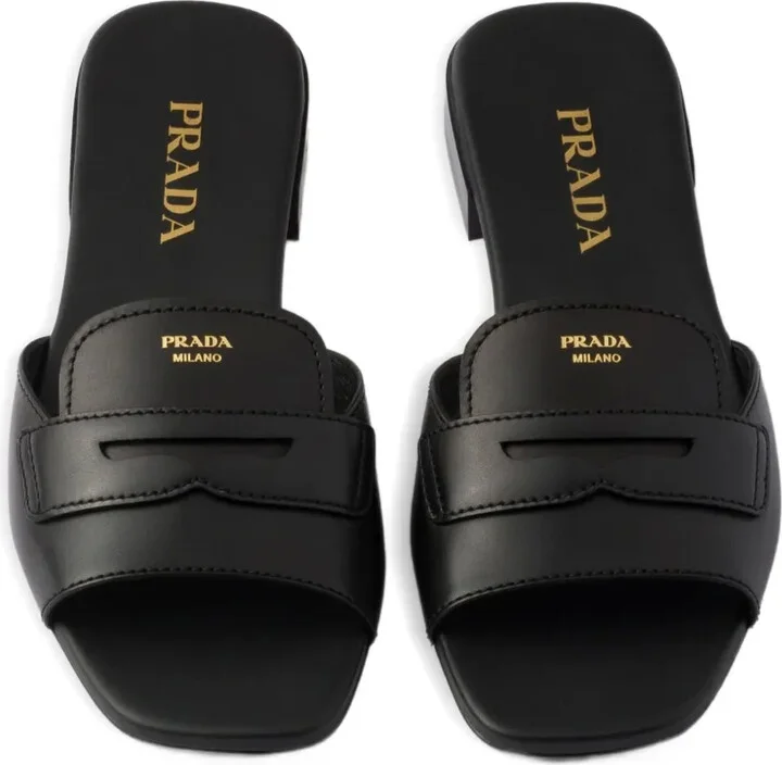 Logo-Stamp Leather Sandals - Image 3