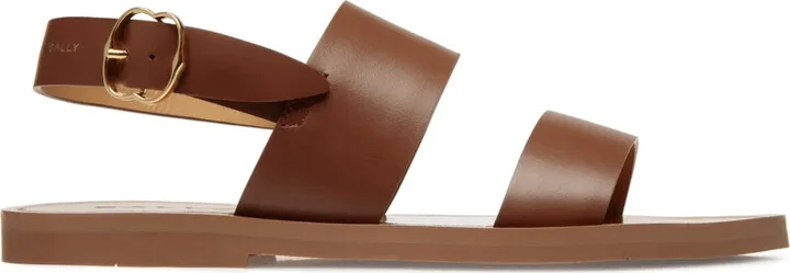 Logo-Stamp Leather Sandals