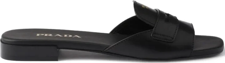 Logo-Stamp Leather Sandals