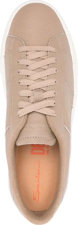 Logo-Stamp Leather Sneakers - Image 4