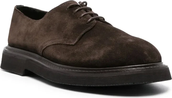 Logo-Stamp Suede Derby Shoes - Image 2