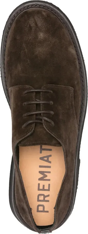 Logo-Stamp Suede Derby Shoes - Image 4