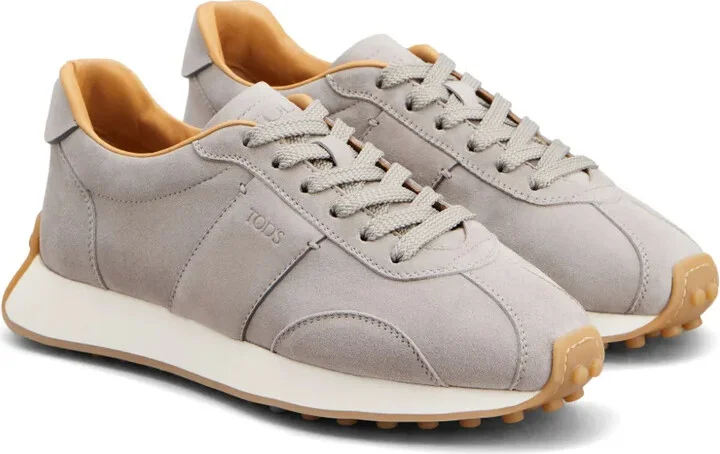 Logo-Stamp Suede Lace-Up Sneakers - Image 2