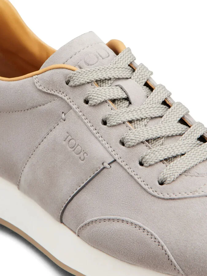 Logo-Stamp Suede Lace-Up Sneakers - Image 5