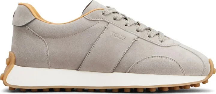 Logo-Stamp Suede Lace-Up Sneakers