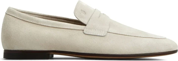 Logo-Stamp Suede Loafers