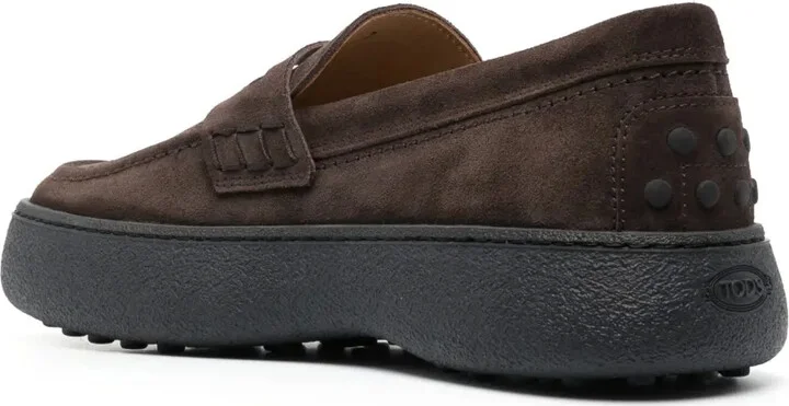 Logo-Stamped Suede Penny Loafers - Image 3