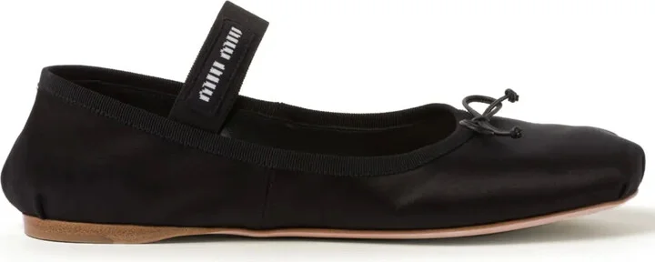 Logo-Strap Ballerina Shoes