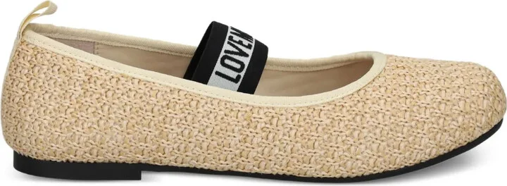 Logo-Strap Ballerina Shoes