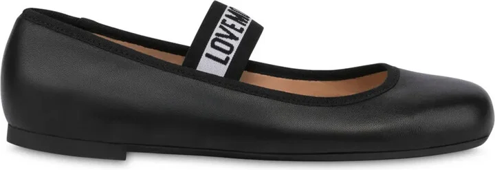 Logo-Strap Ballet Flats