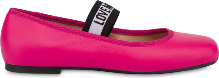 Logo-Strap Ballet Flats