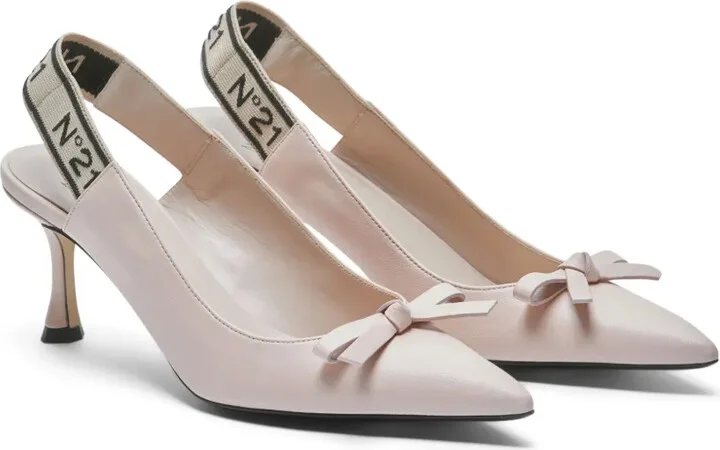 Logo-Strap Bow Leather Pumps - Image 2