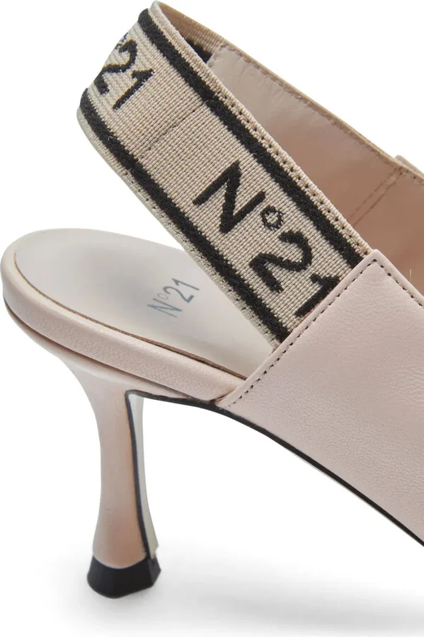 Logo-Strap Bow Leather Pumps - Image 5