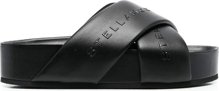 Logo-Strap Flatform Sandals