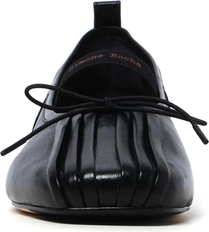 Logo-Strap Leather Ballerina Shoes - Image 3