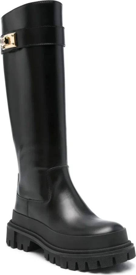 Logo-Strap Leather Boots - Image 2
