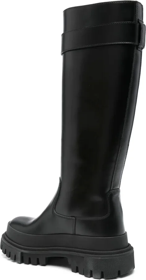 Logo-Strap Leather Boots - Image 3