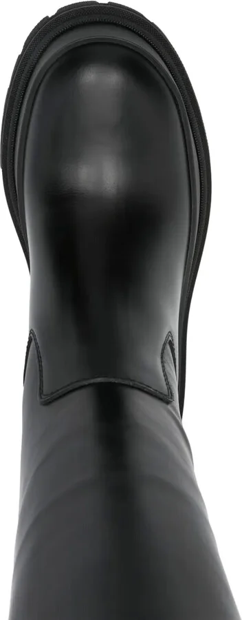 Logo-Strap Leather Boots - Image 4