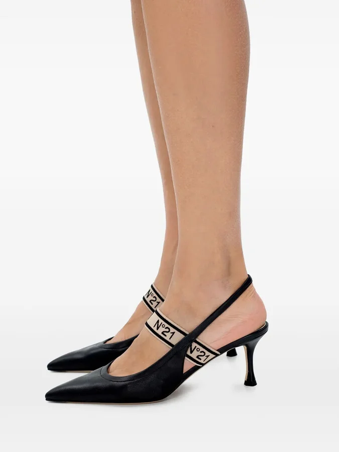 Logo-Strap Slingback Pumps