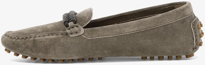 Logo Strap Suede Loafers - Image 2