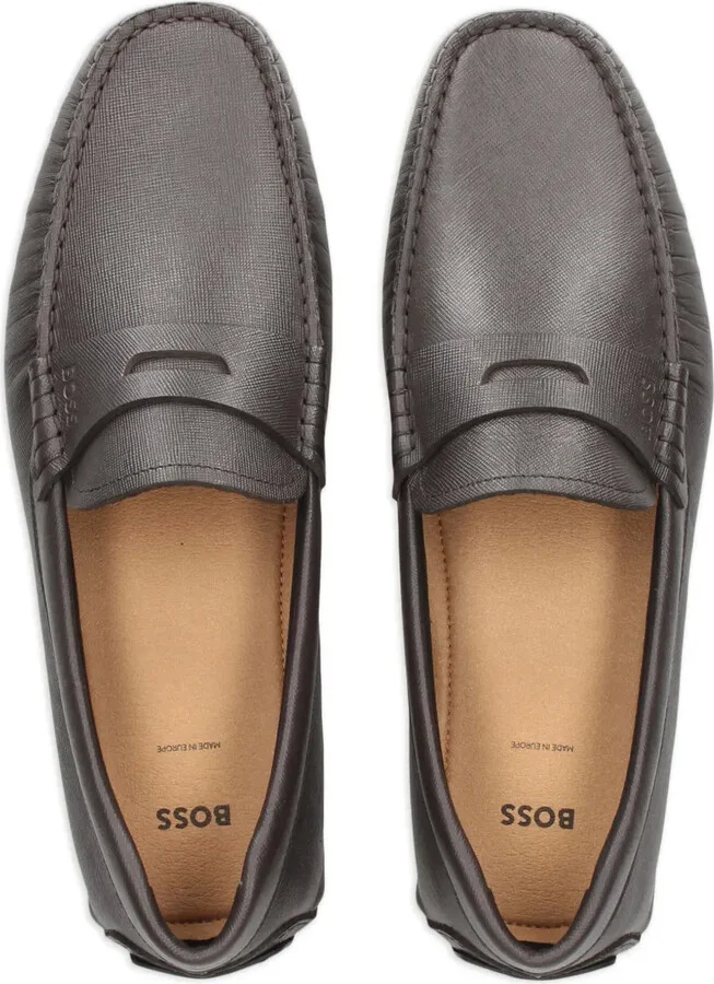 Logo-Stripe Leather Driving Moccasins - Image 4