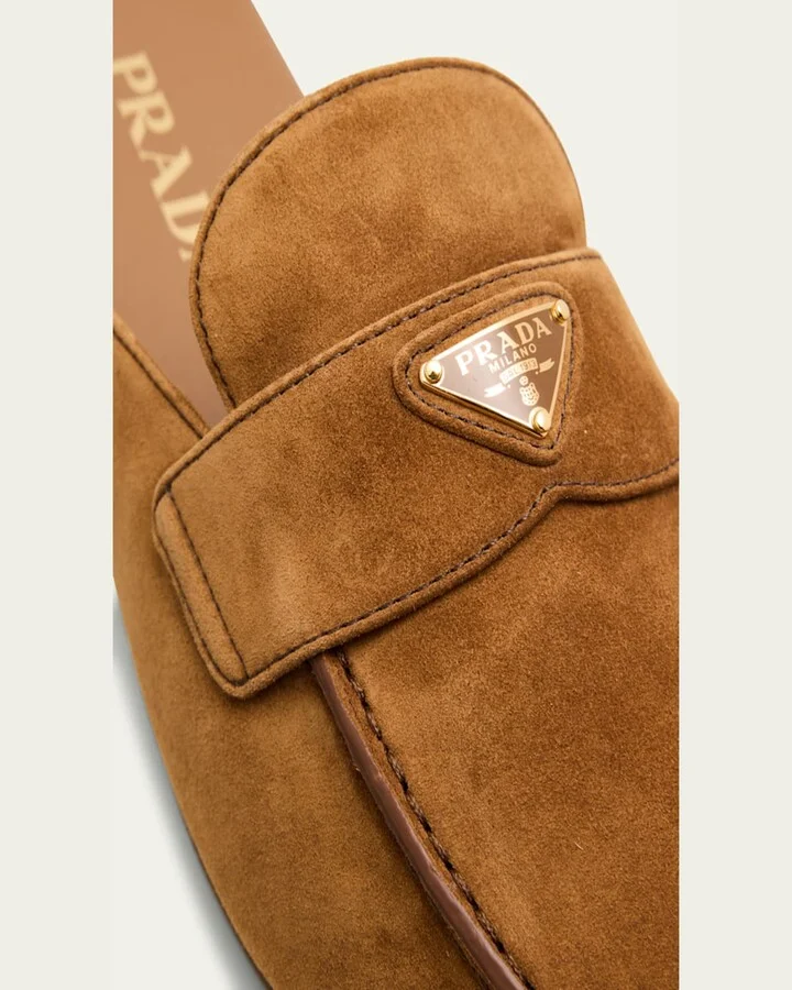 Logo Suede Loafer Mules - Image 2