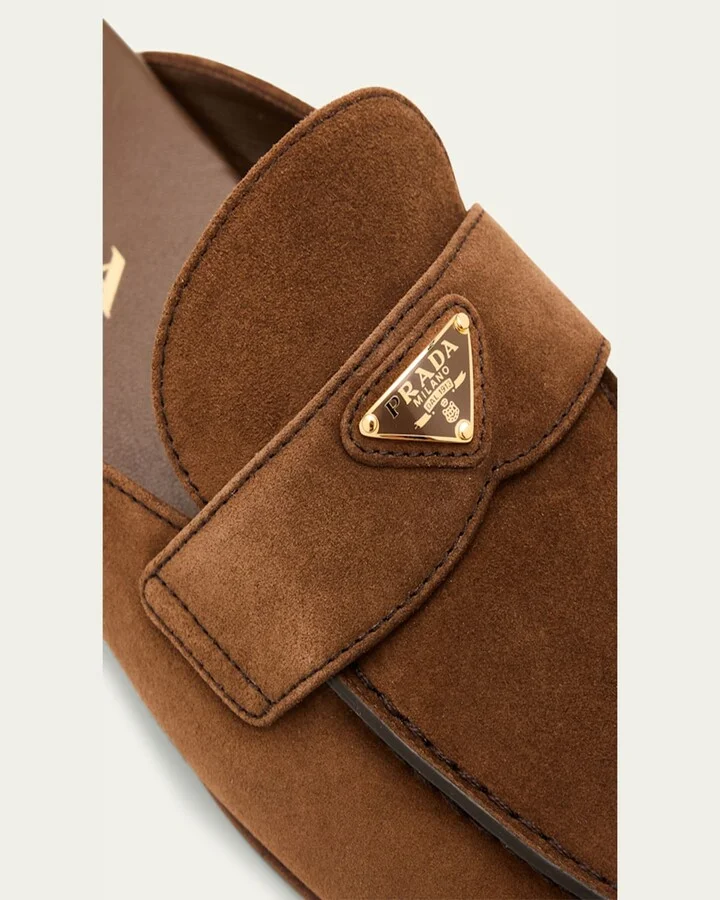 Logo Suede Loafer Mules - Image 4