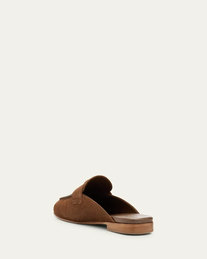 Logo Suede Loafer Mules - Image 6
