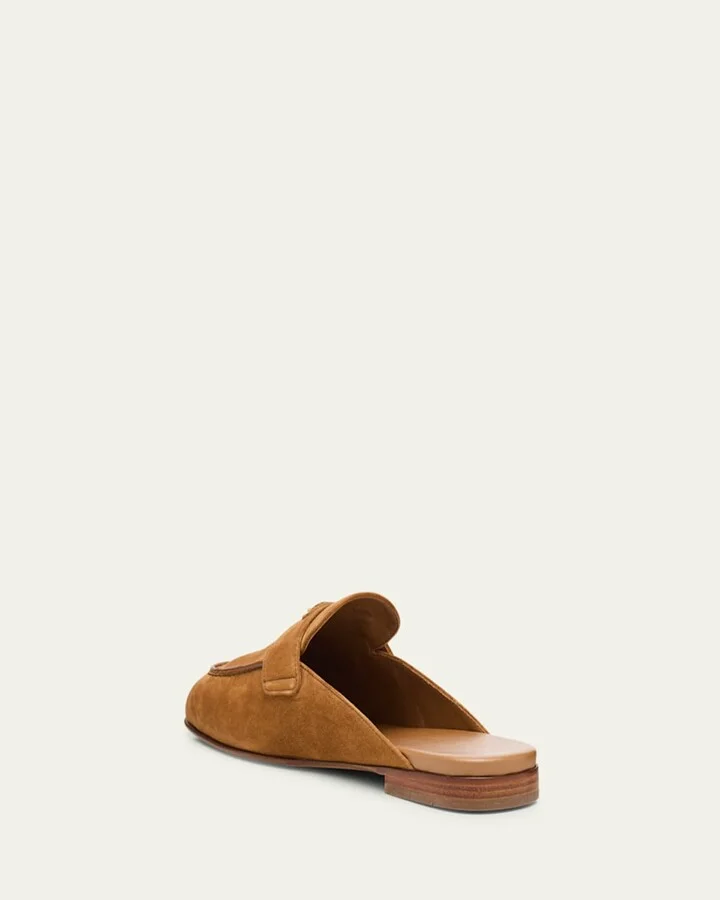 Logo Suede Loafer Mules - Image 7