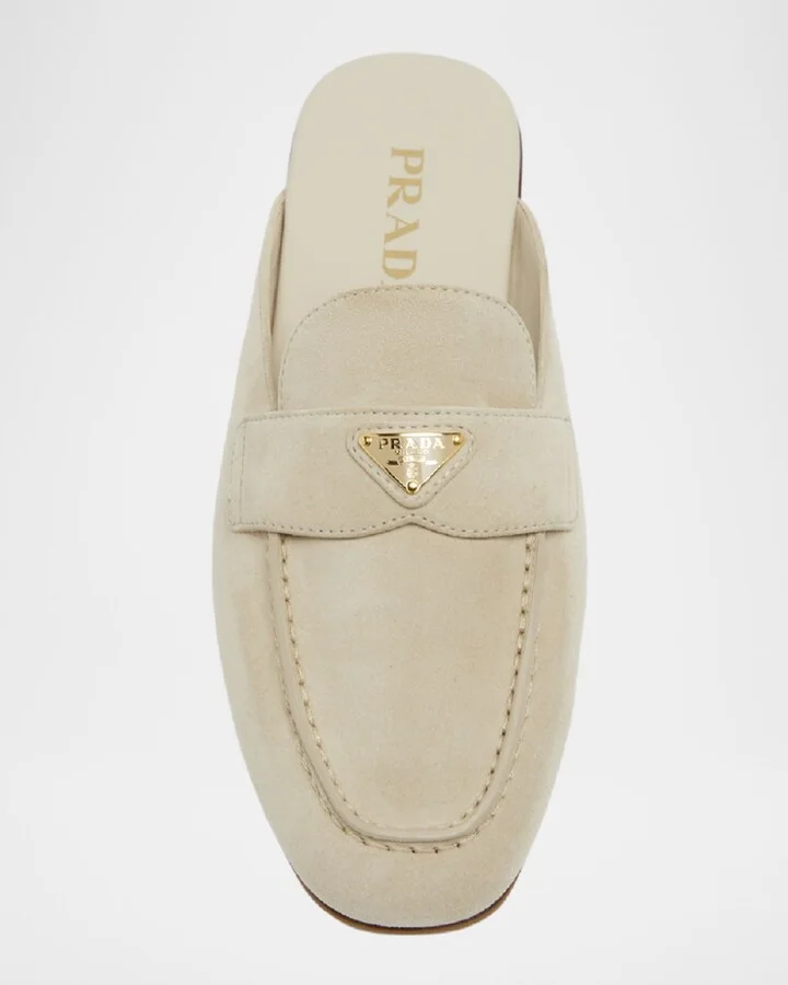Logo Suede Loafer Mules - Image 2