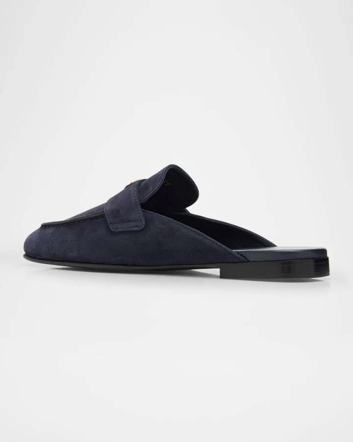 Logo Suede Loafer Mules - Image 6