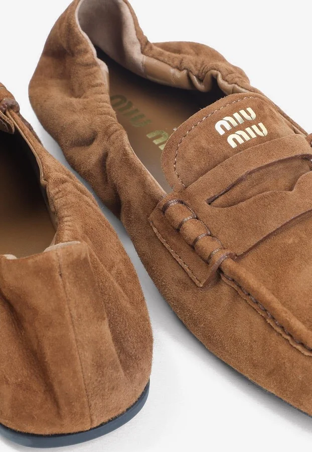 Logo Suede Penny Loafers - Image 3