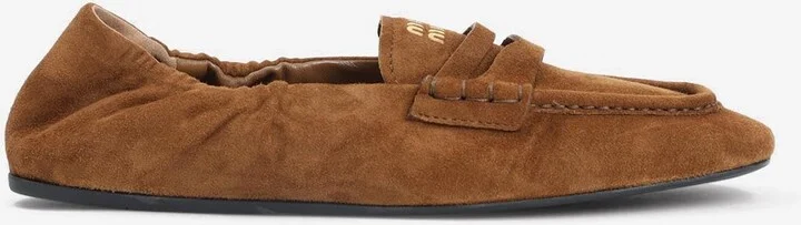 Logo Suede Penny Loafers