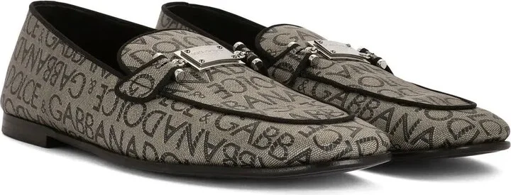 Logo-Tag Jacquard Loafers - Image 2