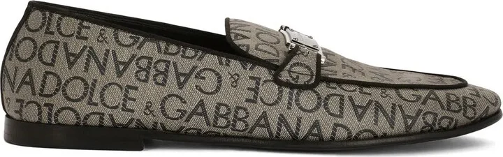 Logo-Tag Jacquard Loafers