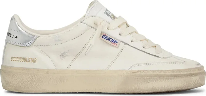 Logo Tag Lace-Up Leather Sneakers