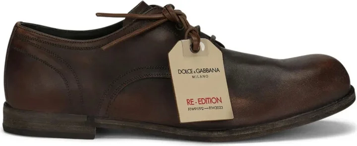 Logo-Tag Leather Derby Shoes