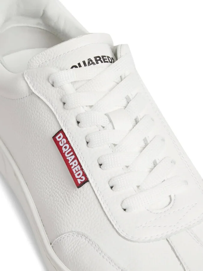 Logo-Tag Leather Sneakers - Image 4