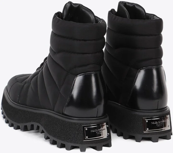 Logo Tag Padded Lace-Up Boots - Image 2