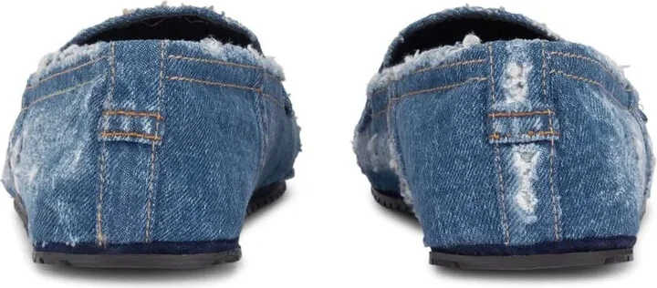 Logo-Tag Patchwork-Denim Loafers - Image 3